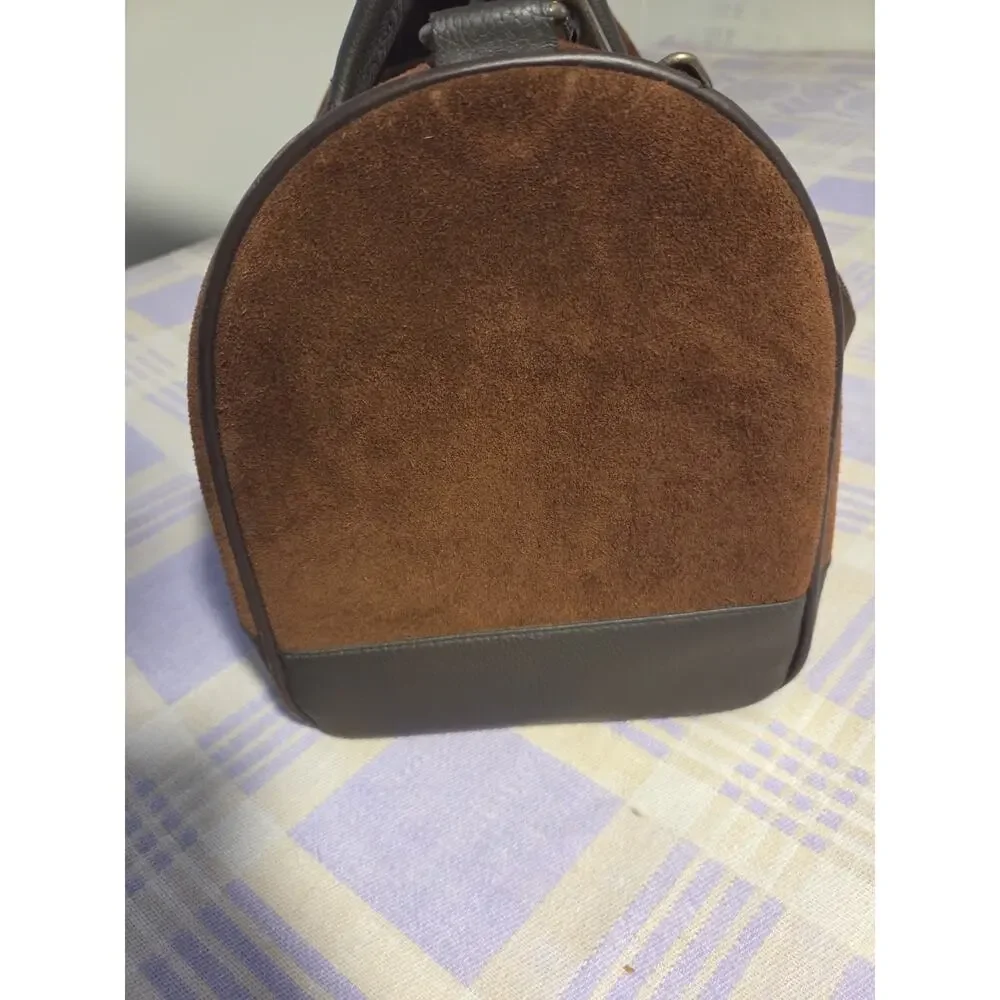 Marlboro Guts Grit Gear Vintage Brown Suede Leather Duffle Bag HEAVY DUTY NWT